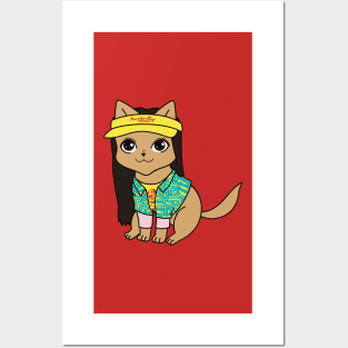 Argyle cute cat cartoon stranger things Posters and Art